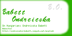 babett ondreicska business card